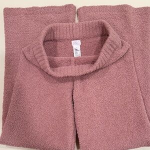 Cozy Plush Wide Legs Pants— Mauve Pink